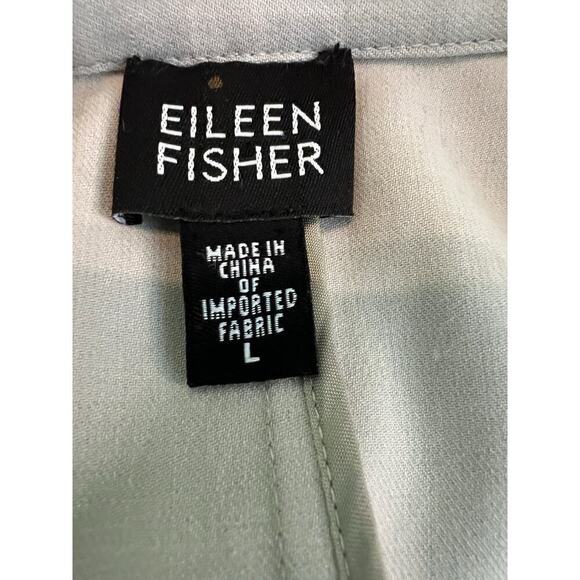 Vintage Eileen Fisher 5 Covered Button Down Beige Coat L - Picture 3 of 10